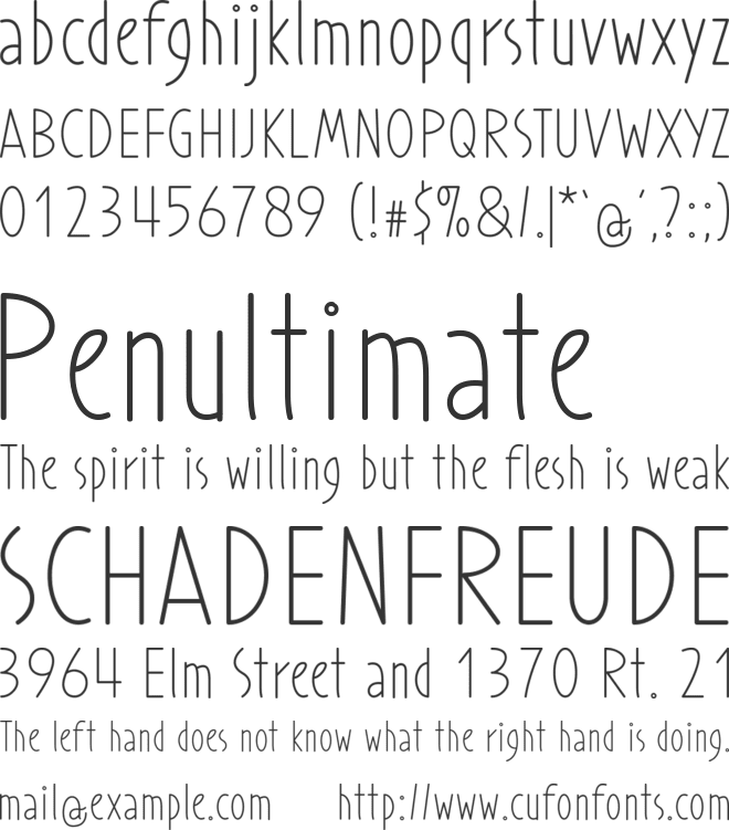 Prohandy font preview