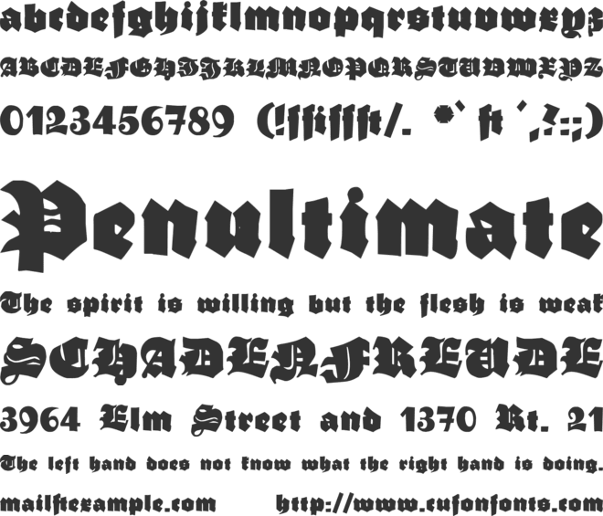 Ganz Grobe Gotisch font preview