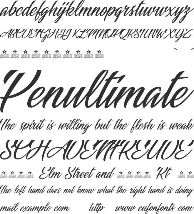 Miracle Place Personal Use font preview
