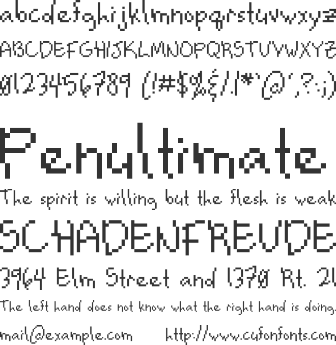 Notepen font preview