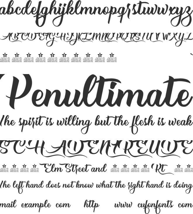 Mysteries of Passion Personal U font preview