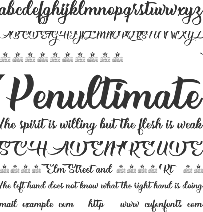 Mysteries of Passion Personal U font preview