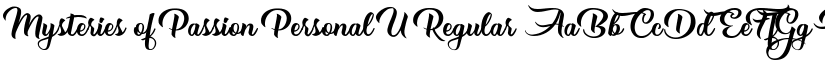 Mysteries of Passion Personal U Regular font
