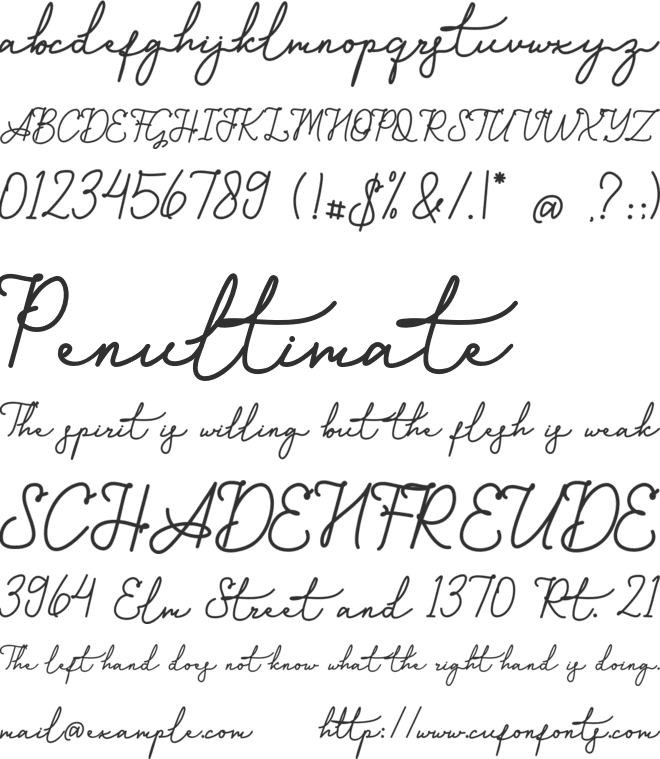 Angelis font preview