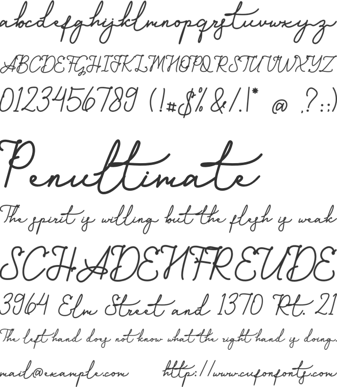 Angelis font preview