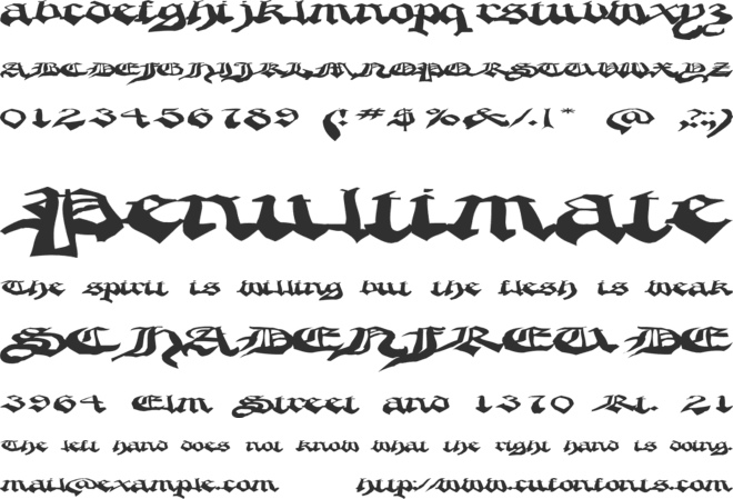 Crappy Gothic font preview