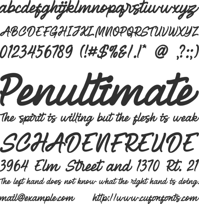 Shallow Thoughts font preview