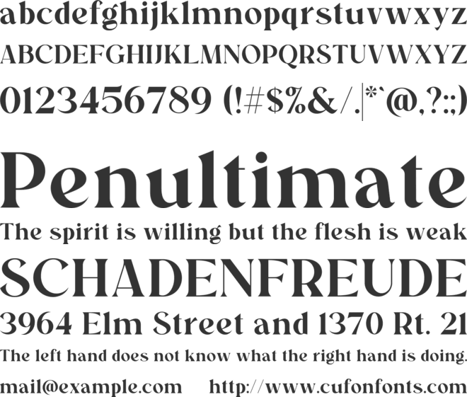 Regis font preview