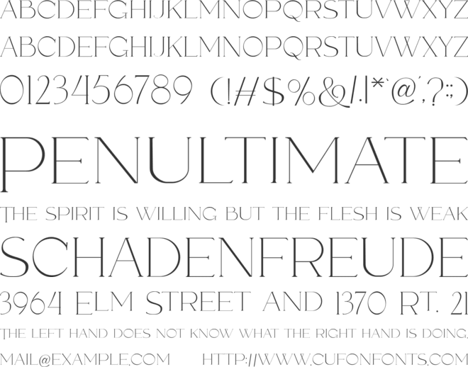 Mirande font preview