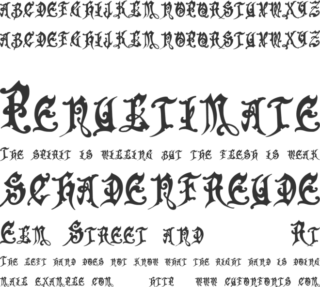 Apollyon font preview