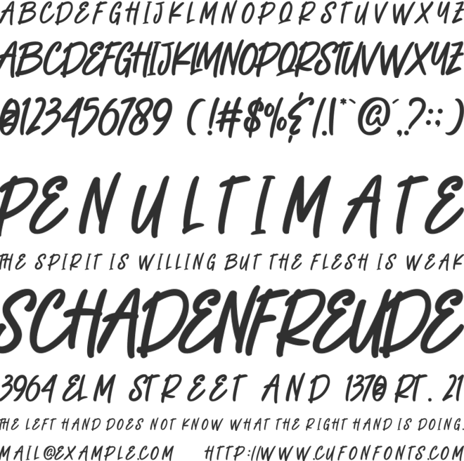 CATCHY THINGS font preview