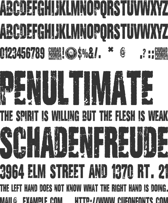 Ciudad Podrida font preview