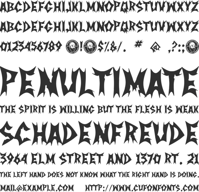 Nordic Metal Band font preview