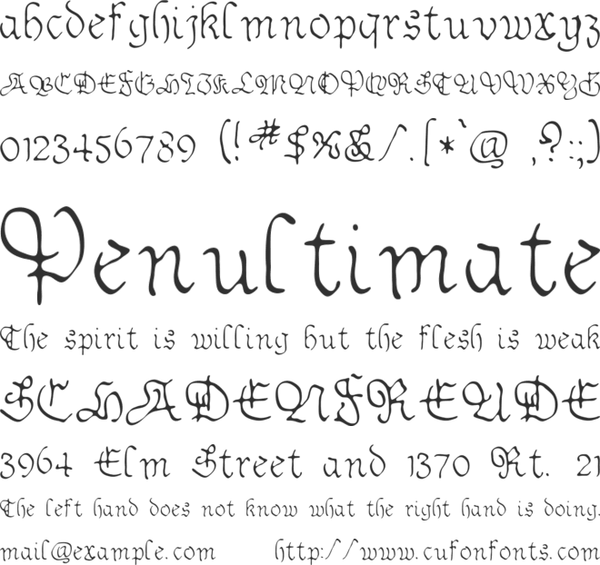 Sable font preview