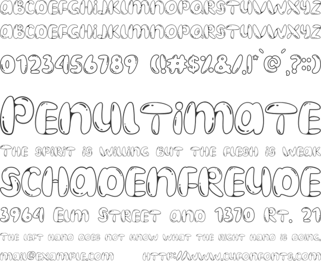 Dynamite Baloon Line font preview