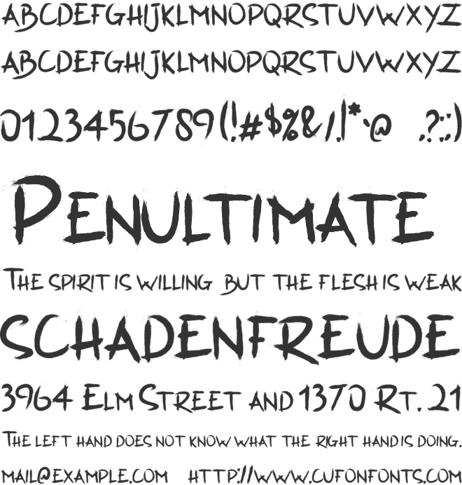 Salvation font preview