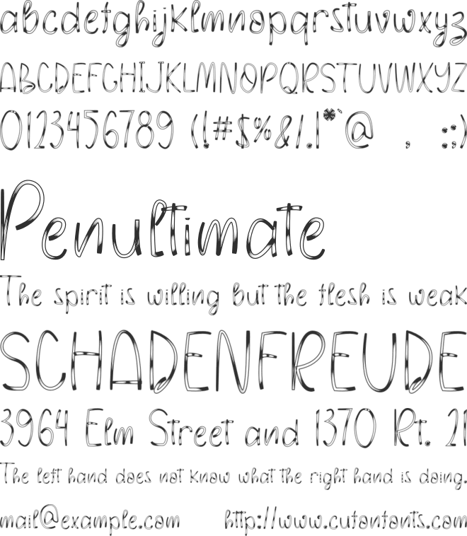 SWEET TEETH font preview