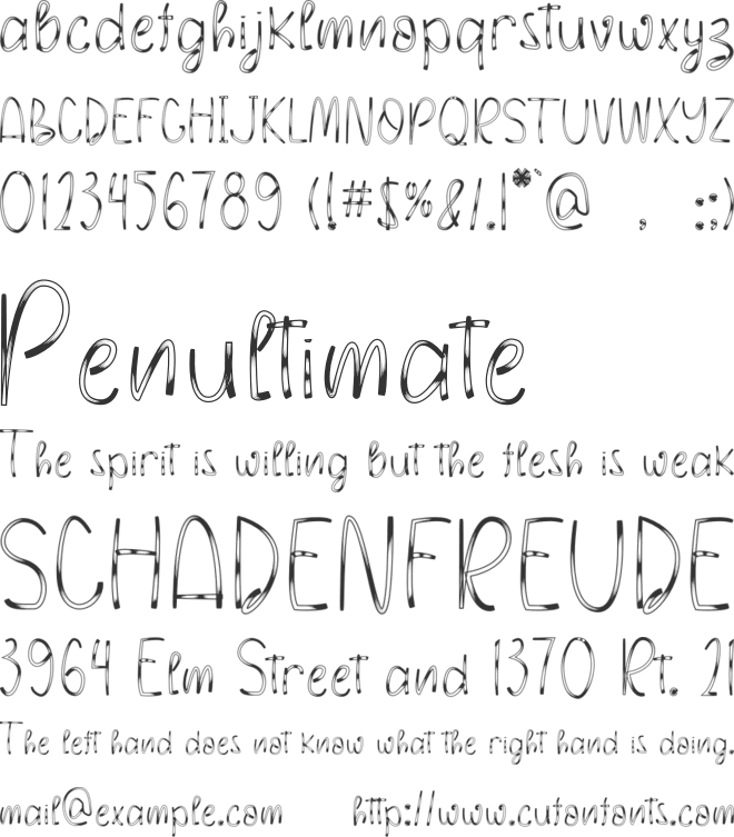 SWEET TEETH font preview