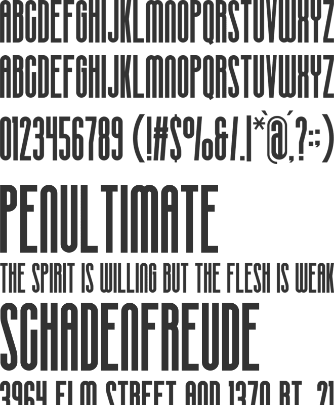 SILVER CROWN font preview