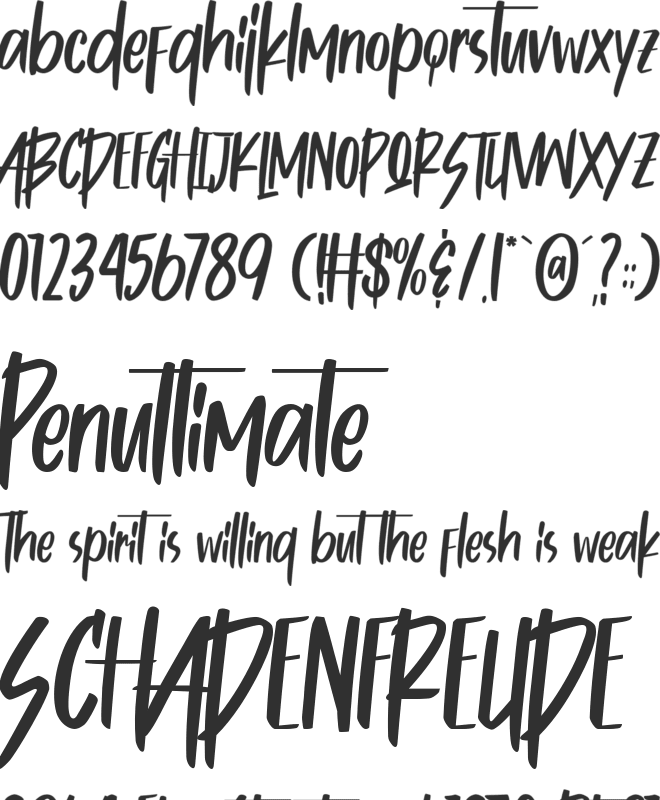 Butters Mine font preview