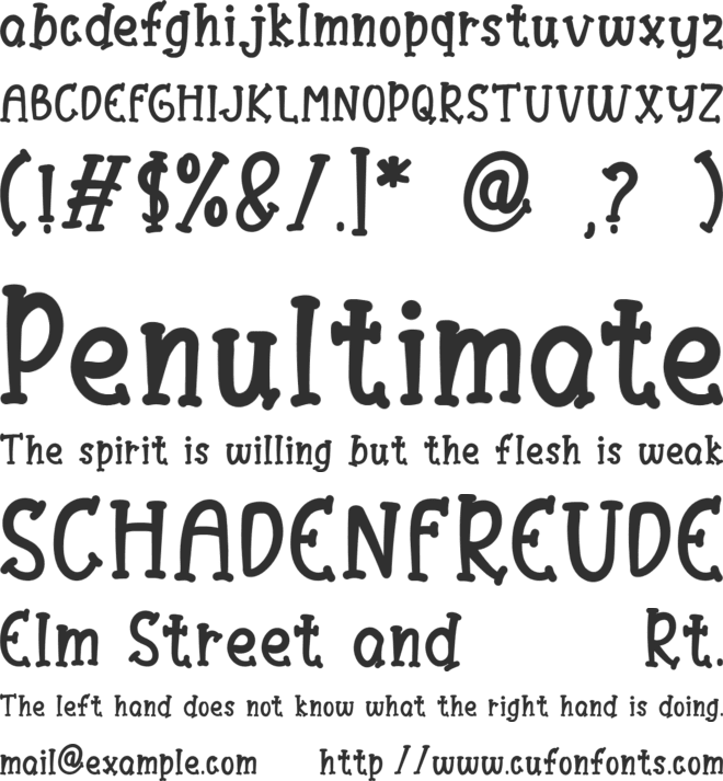 Brown font preview