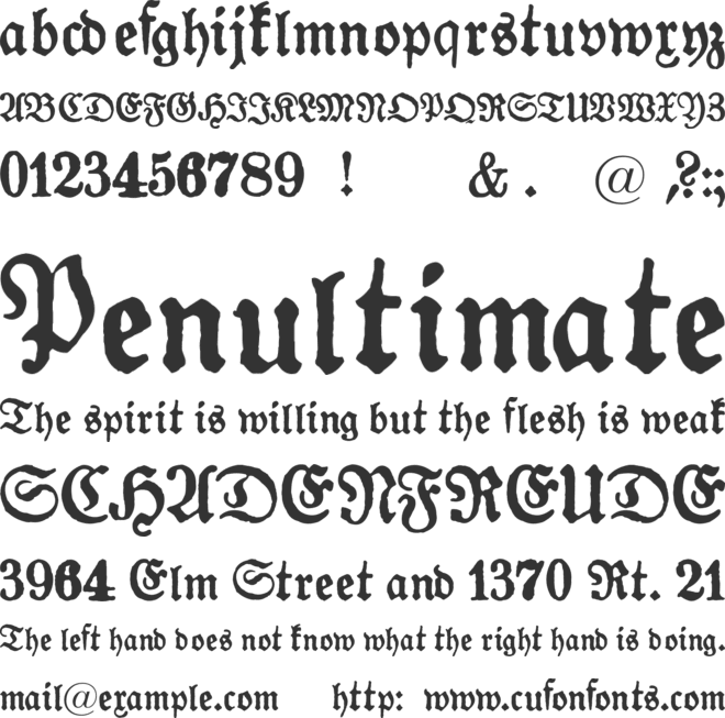 Gotyk Poszarpany font preview