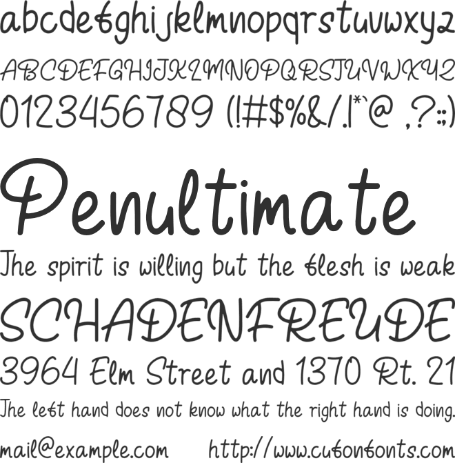 Relaxing font preview