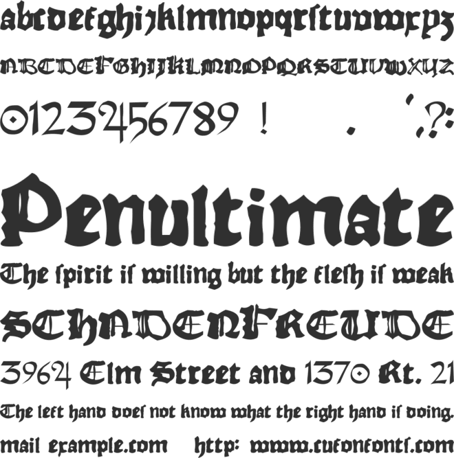 Rhyme Chronicle 1494 font preview