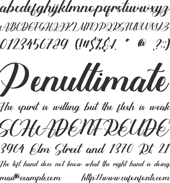 Melaty font preview