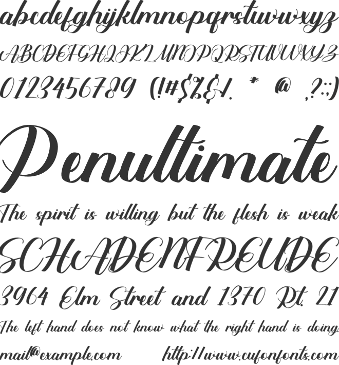 Melaty font preview