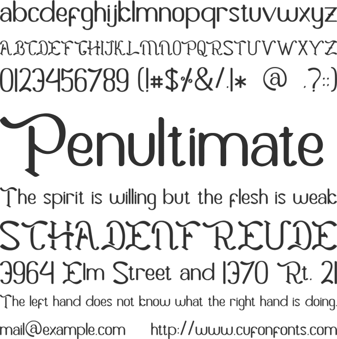 Jhaneponto font preview