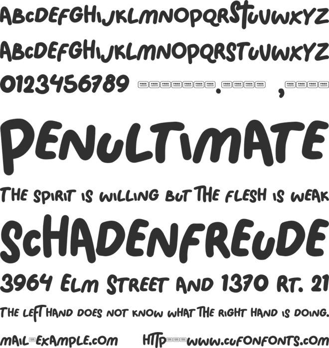 Bakery Home Free Trial font preview