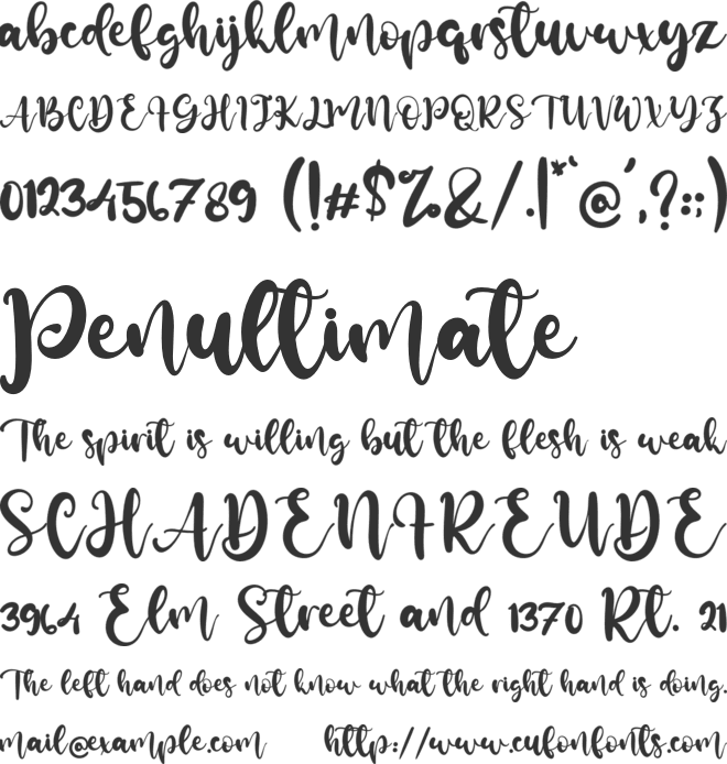 Lemongrass font preview