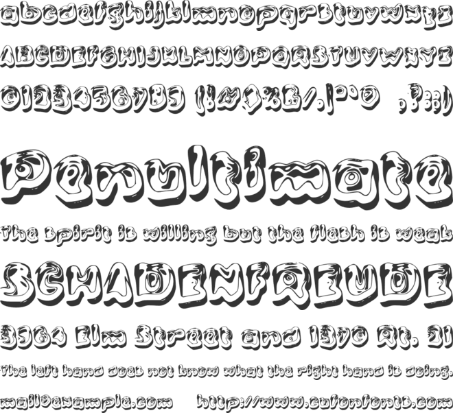 b Bubble Gold font preview