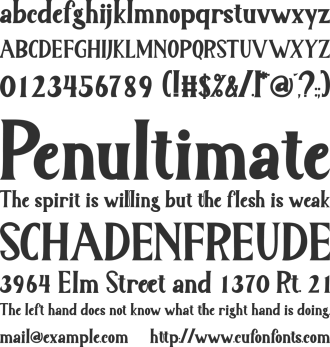 Linford font preview