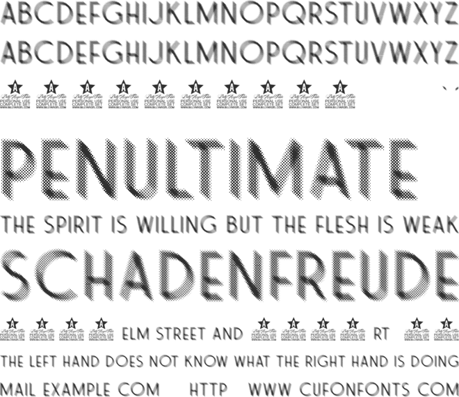 SNORTER PERSONAL USE font preview