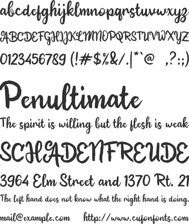 b Bright Nature font preview