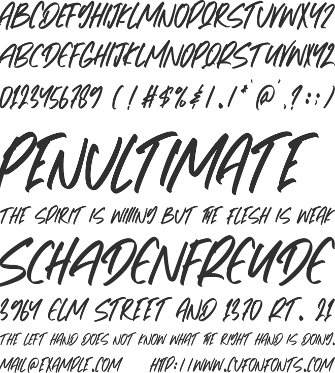 Reflection font preview