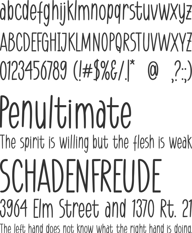 Little Sooner font preview