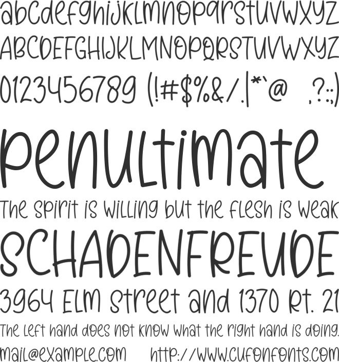 Miss Nelly font preview