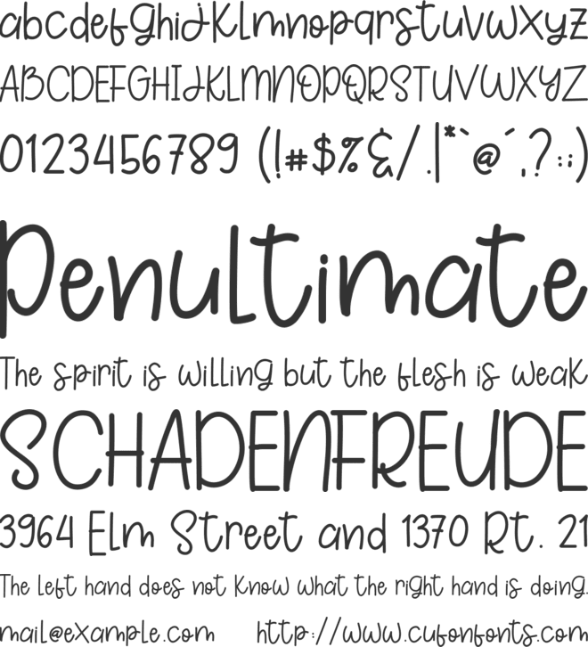 TheGingerbread font preview