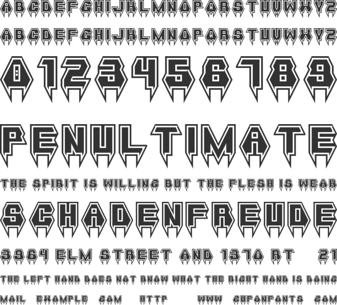 Metal Vampire font preview