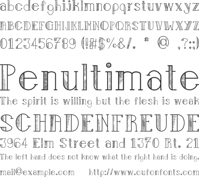 Nedele font preview