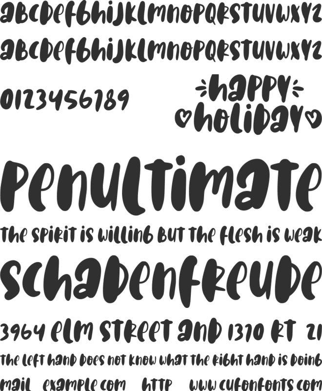 Happy Holiday font preview