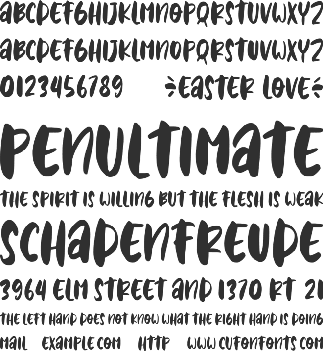 Easter Love font preview