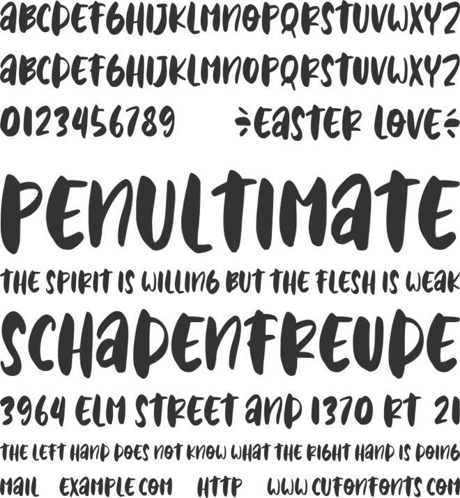 Easter Love font preview