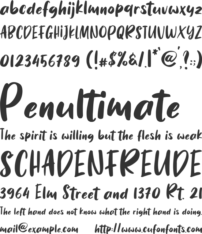 Cuddly Kid font preview