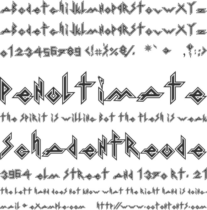 Iron H Metal font preview