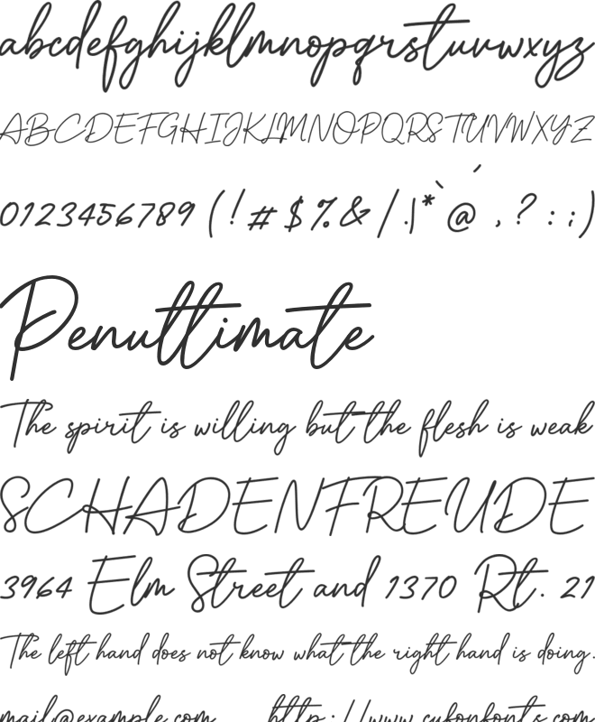 Handswell - Personal Use font preview