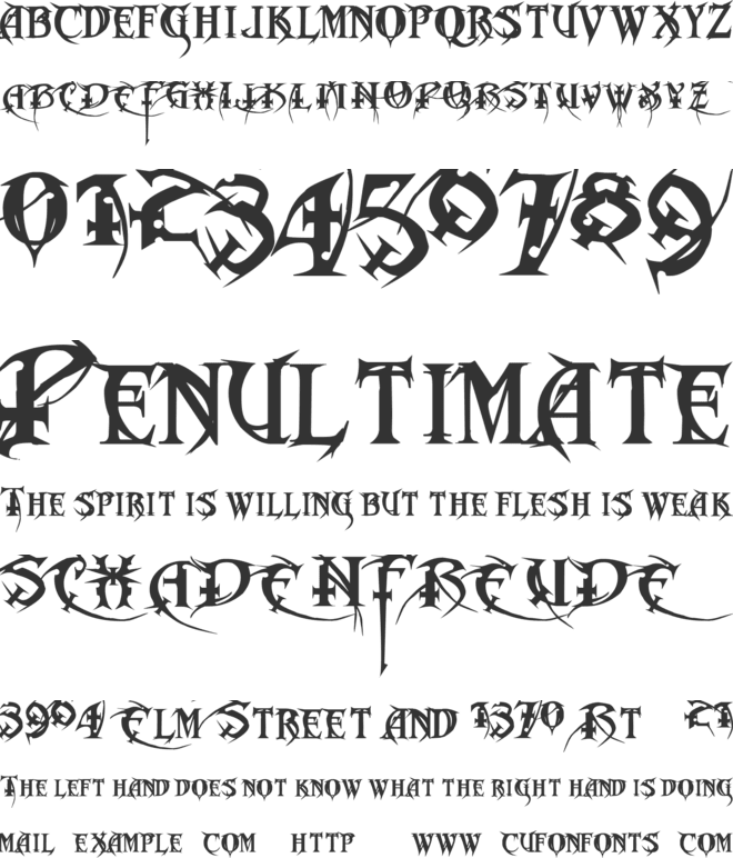 Metal  Macabre font preview